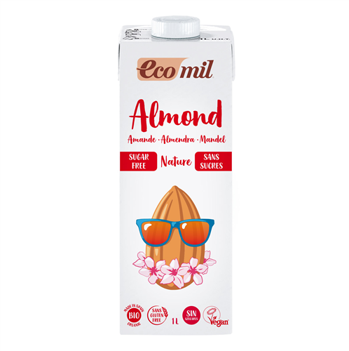 ECOMIL Almond milk 1L BIO SUGAR FREE - Healthier Bakery