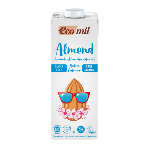 ECOMIL Almond Milk Calcium 1L BIO SUGAR FREE - Healthier Bakery